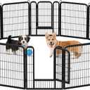 Yaheetech Dog Playpen Outdoor, 32 inch 16 Panels Dog Pen Indoor Heavy Duty Puppy Exercise Pen Metal Pet Fence for RV Camping/Yard/Garden