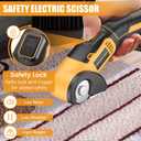 Cordless Electric Scissors, 4V Rechargeable Cardboard Cutter Heavy Duty Fabric Scissor with Safety Lock & 1 Spare Blade, Power Rotary Box Cutters for Carpet Leather Plastic Cutting, Crafting, Sewing