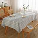 Hsvanyr Grey Cotton Tablecloth Farmhouse Rustic Runner Cover for Wedding Party Kitchen Dining Table Decor,55 Inch by 70 Inch, Walf Checks Long Classic Dresser Scarf