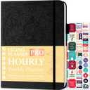 Legend Planner PRO Hourly Schedule - Weekly & Daily Organizer with Time Slots. Appointment Book Journal for Work & Personal, A4 (Black) (A4 (8.5" x 11"))