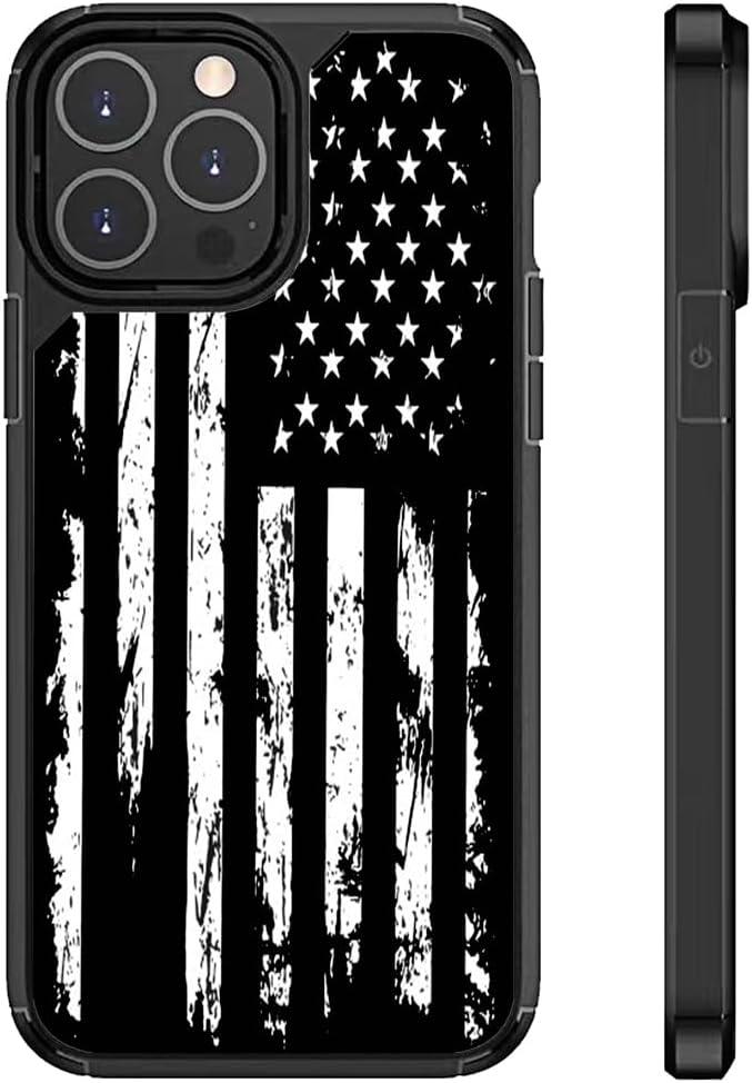Compatible with iPhone 16 Case,Black White Flag Case for iPhone 16 Design for Men Boys [Anti-Scratch] Non-Slip+Shockproof Rugged TPU Protective Case