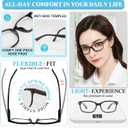 MARE AZZURO Lightweight Reading Glasses Women Retro Rectangle Readers 1.0 1.25 1.5 1.75 2.0 2.25 2.5 2.75 3.0 3.5 4.0 5.0 6.0 (Black)