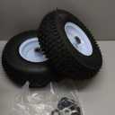 2 Pcs 13x5.00-6 Lawn Mower Pneumatic Tire and Wheel, 13X5.00-6 Front Riding Mowers Tire with 3/4" 5/8" Bushings, 3" -4.5" Centered Hub, 13x5-6 Tube with TR13 Valve Stem, 375 LBS