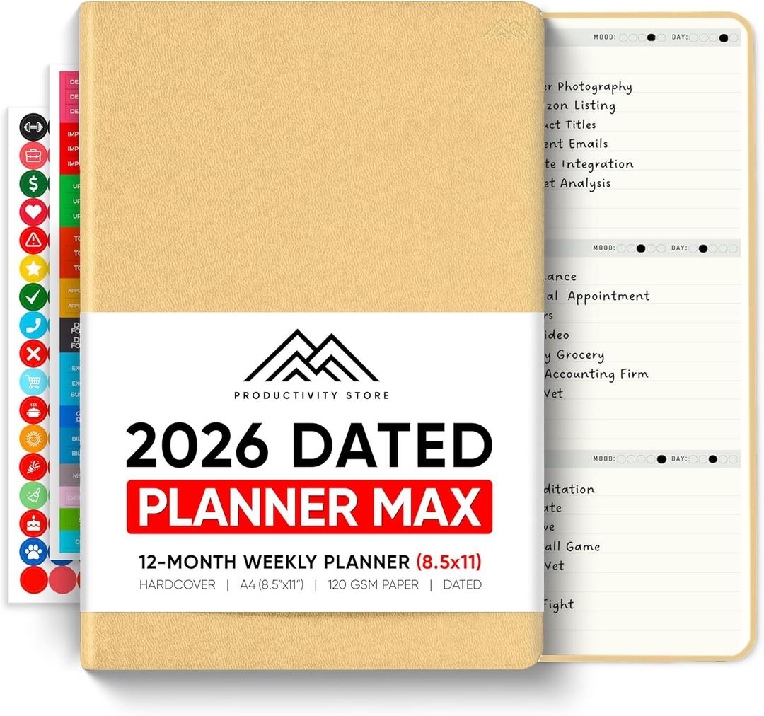 Dated, 2026 Planner, 8.5" x 11" - The #1 Productivity Planner to Achieve Your 2026 Goals - Planner 2026-2027 by PRODUCTIVITY STORE (A4, CREAM)