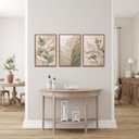 CHDITB 3D Impasto Sage Green Leaf Wall Art, Boho Earth‑Tone Foliage Decor, 16"L x 24"W