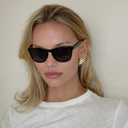 Retro Square Big Sunglasses for Women & Men Trendy Oversized Classic Shades with UV400 Protection Unisex Frame (Black)
