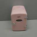 YSSOA 4L Mini Fridge with Observation Window, Portable Warmer & Cooler Six 12oz Cans Compact Refrigerator, 100% Eco Friendly and Freon-Free, Pink