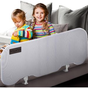 Bed Rail for Toddlers Extra Long Safety Guard , Easy Fold-Down Design, Secure Anti-Slip System, Travel Bedrail - Grey, 44.5"W x 27.1"H