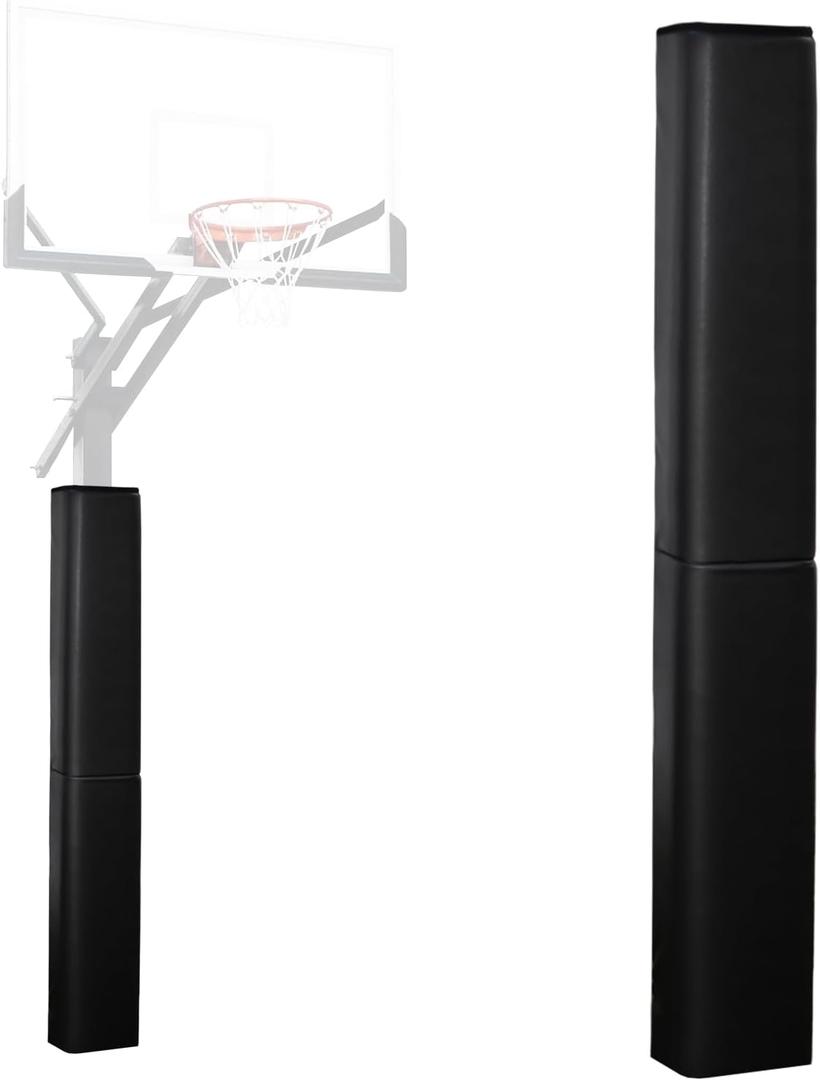 Square Pole Padding Basketball Pole Pads Heavy Duty Square Pads Outdoor Fits 4"x4", 5"x5", 6"x6",6"x8", 8"x8" Poles Waterproof UV-Resistant Durable Protection Pads (Black)