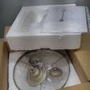 Bestier French Empire Antique Silver Finish Farmhouse Crystal Pendant Chandelier Lighting LED Ceiling Light Fixture Lamp Dining Room Bathroom Bedroom Livingroom 1 E26 Bulbs Required H18 inch X D12 inc