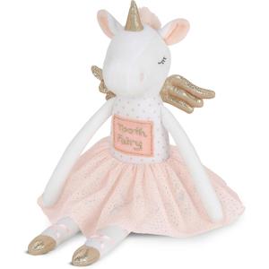 Bearington Collection Tooth Fairy Tooth Holder Plush Pillow for Girls  Hanging Doll for Bed, Door, Nightstand - Unicorn Twinkles 14"