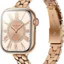 Narrow Metal Band Compatible with Apple Watch Bands 38mm 40mm 41mm 42mm 44mm 45mm 46mm 49mm, iwatch Thin Stainless Steel Bands Series 11 10 9 8 7 6 5 4 3 2 1 SE Ultra for Women