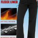 Women's-Snow-Ski-Pants-Fleece-Lined-Waterproof-Insulated Flare Warm for Snowboard Winter Hiking Travel 5 Pockets, Regular 31", X-Large, Black