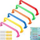 BiJun17 inch Metal Playground Handles,Monkey Bars Indoor Heavy Duty Ceiling Grab Bars for Indoor Outdoor Playgrounds Climbing Frames,Treehouses,and Wall ladders (6 Colors-6pc)