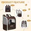 Pet Backpack Carrier, Portable and Ventilated, Oxford Cloth, Dogs Cats and Small Animal Travel Bag 14.17", (Brown, 1 Pcs), Intended for Hiking/Camping/Traveling