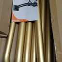 Gold Curtain Rods for Windows 66-120Inch(5.5-10ft) Heavy Duty French Return Rod, Wrap Around Blackout Curtain Rods, Long Adjustable Room Darkening Drapery Rod for Bedroom, Living Room Outdoor Patio