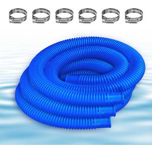1-1/4-Inch Replacement Pool Hoses for Intex Coleman Bestways Above Ground Pools,1.25" Diameter Pool Hose Compatible with Intex Pump Models #607/#637 (Blue- 3 Pack)
