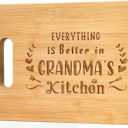 Grandma's Kitchen Bamboo Cutting Board Gifts, Unique Mothers Day or Christmas Gift for Grandma Grandmother Nan - Personalized Engraved Bamboo Cutting Board with Warm Words