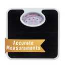 Bodico Classic Retro Analog Mechanical Body Weight Scale, Vintage Style Bathroom Scale with Vinyl Top for Health and Fitness, 280 lb. (130 kg) Capacity, 10.5" L x 10.5" W x 2" H, Black