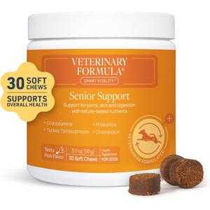 Veterinary Formula Senior Support Joint Supplement for Dogs - Soft Chews, 30ct - Support Healthy Joints, Skin, Gut, and Immunity with Glucosamine for Dogs