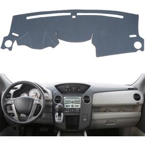 Dashboard Cover Custom Fit for Honda Pilot 2009 2010 2011 2012 2013 2014 2015 Dash Cover Mat Pad Carpet Protector (Dark Gray)