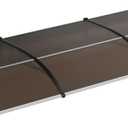 40''x120'' Door Window Awning Canopy, Polycarbonate Exterior Awning with Plastic Steel Bracket, UV Rain Snow Sun Protection, Weatherproof Awning for Door Entrance Window, Brown