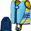 Limmys Premium Kids Swim Vest - Toddler Swim Jacket and Buoyancy Swimming Aid - Modern Design Swimming Vest for Boys, Girls and Babies - Drawstring Bag Included (Small, Azure Blue)