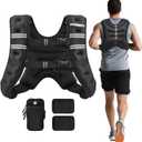 PACEARTH Weighted Vest, 30lb Weight Vest with Reflective Stripe, Body Weight Vests for Women, Men, Weight Loss Workout, Strength Training, Running, Walking, Jogging (Black)