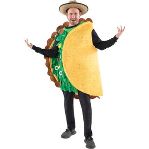 Spooktacular Creations Taco Costume Adult Men Realistic Deluxe Set for Halloween Dress Up Party Theme Activities (Small)