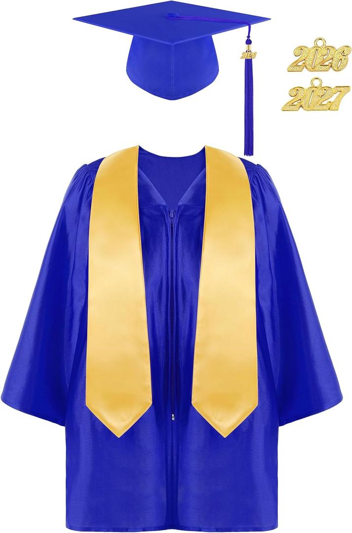 SOMSOC 4 Pieces Kindergarten Graduation Cap and Gown Set for Preschool Nursery Kids Graduation Stole Gown with 2026 Tassel