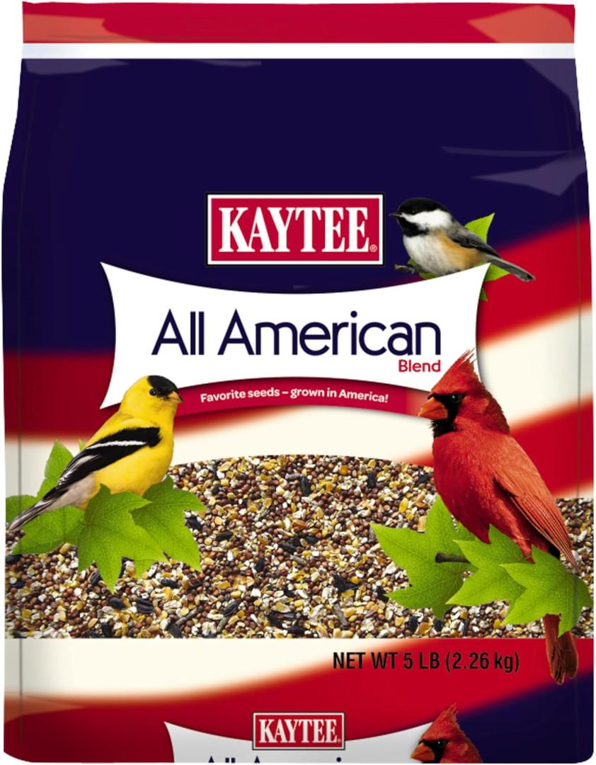 Kaytee All American Wild Bird Food Seed Blend for Cardinals, Blue Jays, Finches & Other Outdoor Wild Birds, 5 Pounds (EXP 07/14/26)