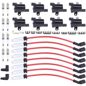 7 MOTOKU Ignition Coil and Spark Plug Wires for GMC Yukon Envoy Savana Sierra Chevy Silverado 1500 2500 3500 Express Suburban Tahoe Trailblazer 4.8 5.3 6.0 V8