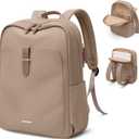 Laptop Backpack for Women,Casual Work Business Backpacks Purse Carry on Travel Backpack,17.3 Inch,Champagne Brown