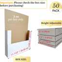 50 Pack Comic Book Shipping Box Mailers, 11 1/8×8 5/8×2" Height-Adjustable