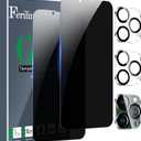 Ferilinso for iPhone 13 Pro Privacy Screen Protector, 2 Pack 9H Anti Spy Tempered Glass with 2 Pack Camera Lens Protector, Case Friendly, Bubble Free, 5G 6.1 Inch, Easy Installation