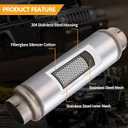 5 Inch Exhaust Muffler with Clamp, 5" Inlet/Outlet 30" Overall Length Resonator, Stainless Steel Straight Through Design Performance Muffler with Clamp, 1 PC