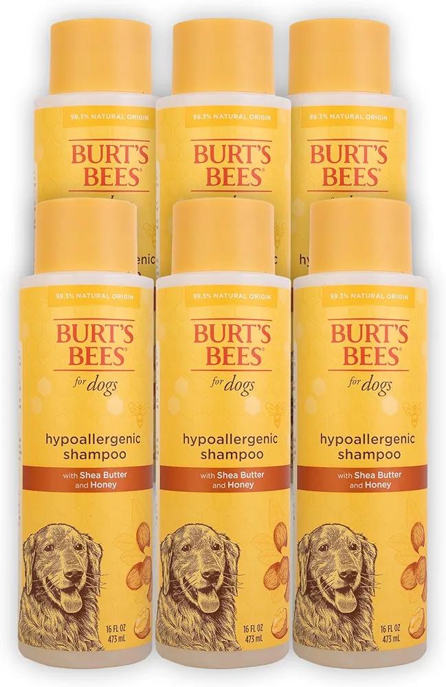 Burt's Bees for Pets Hypoallergenic Shampoo for Dogs with Shea Butter and Honey, 95% Natural Origin Formulas, Cleanser for Sensitive Dogs - Gentle Dog Wash, 6pk, 16 oz Burt's Bees for Pets Hypoallergenic Shampoo for Dogs with Shea Butter and Honey, 95% Natural Origin Formulas, Cleanser for Sensitive Dogs - Gentle Dog Wash, 6pk, 16 oz