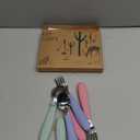 Elk and Friends Kids Silverware with Silicone Handle | Childrens Safe Flatware | Toddler Utensils | Baby Spoons + Forks | Stainless Steel Cutlery | Dishwasher Safe | 6 Pieces