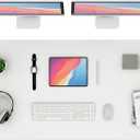 K KNODEL Large Office Leather Desk Mat, Mouse and Keyboard Pad, Computer and Laptop Mat, Desktop Protector and Cover, Writing Pad and Blotter (47.2"x23.6", White)