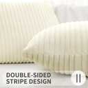 Simmore Decorative Christmas Throw Pillow Covers 22x22 Set of 2, Soft Natural Plush Flannel Double-Sided Fluffy Couch Pillow Covers for Sofa Living Room, Beige