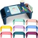 Beeveer 8 Pcs Kids Lap Desk Tray Bulk 19.7x9.6x7.1in Portable Lap Tray for Kids Plastic Table with Side Storage Space for Bed Classroom Laptop Children Car Activity Eating Floor (Cute Colors)