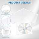 60 Pieces Plastic CD Jewel Case for Storage, 10.4 mm Single DVD Disc Case Clear Standard CD DVD Protection Cover