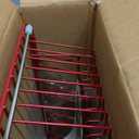 JASIWAY Red in Sink Dish Drying Rack, Expandable Stainless Steel Small Dish Rack Over Kitchen Sink, Plate Drainer Strainer with Cutlery Holder & Cup Holders, Counter Space Saving Wire Dryer Rack (For 11.5"-30"W Sink)