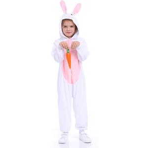 Unisex Animal Costume KidsPlush Hooded Animals Pajamas ChildHalloween Carnival Animal Kid Jumpsuit Boys & Girls (XX-Large, Bunny)