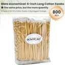 800 Pcs 6" Long Cotton Swabs  Extra Long Wooden Sticks  Large Bulk Wood Handle Cotton Tipped Applicators for Cleaning Makeup, Nail Polish, Electronics, Jewelry, Art & Crafts, Home and Pet Care