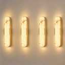 Modern LED Wall Sconce, 19.7" Alabaster Wall Light with 3 Color Gold 4Pcs, 20in-4pack