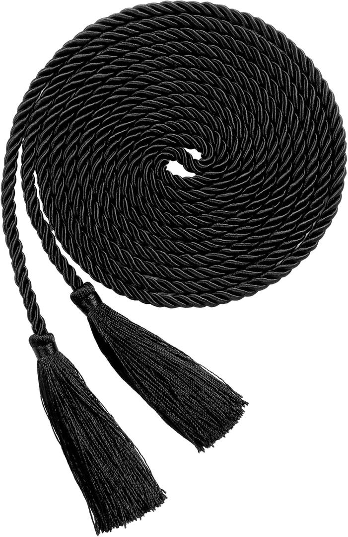 153 Inch Cincture Clergy Rope Monks Religious Rites Celebrating Masses Alba Robes Vestments Ceremonial Decor of Christian Denominations for Priest Deacon Altar Server(Black, Tassel)