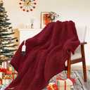 MAXEVE Heated Blanket Electric Throw 50"x60" Soft Double Sided Sherpa Heating Blanket with 8 Fast Heating Levels & 1-8H Auto-Off,Over-Heat Protection,Machine Washable,ETL Certification,Christmas Red