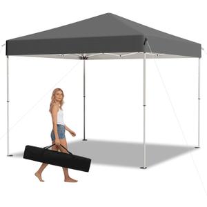 8x8 Pop Up Canopy Tent,Outdoor Canopy with Carry Bag,Easy Up Canopy with 3 Adjustable Height, Outdoor Gazebo Straight Legs,UPF 50+ Event Shelter Tents for Parties,Camping,Market,Patio(Grey)
