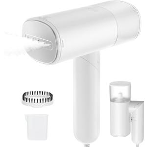 Handheld Steamer for Clothes, 1200W Foldable Travel Steamer, 20 Sec Preheat Garments Wrinkle Remover, 120V Portable Hand Iron with 150ml Water Tank, Clothes Steamer for Home Travel-White
